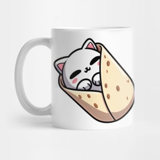 cat inside a burrito Mug